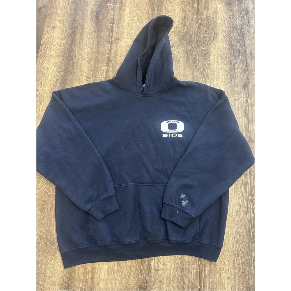 Gildan Heavy Blend Hoodie O Side Sports Bar & Grill Graphics Sweatshirt Size XL